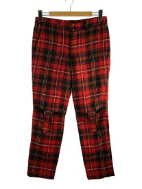 【中古】BLACK COMME des GARCONS◆23AW/Tartan Knee Buckle Detail Pants /ボトム/M/ウール/1L-P008【メンズウェア】