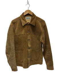 【中古】WACKO MARIA◆20SS/LEATHER TRUCKER JACKET/XL/牛革/スウェード/ブラウン/袖口汚れ有//【メンズウェア】