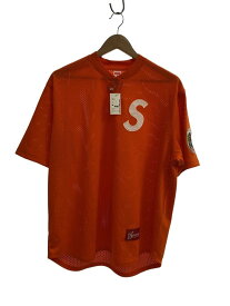 【中古】Supreme◆S Logo Baseball Henley/半袖シャツ/M/ポリエステル/ORN//【メンズウェア】