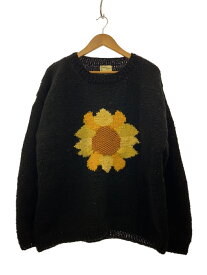 【中古】MacMahon Knitting MILLS/セーター(厚手)/FREE/ウール/BLK/花柄【メンズウェア】