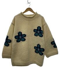 【中古】MacMahon Knitting MILLS/セーター(厚手)/FREE/ウール/WHT/花柄【メンズウェア】
