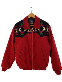 【中古】PENDLETON◆ジャケット/L/ウール/RED/無地【メンズウェア】