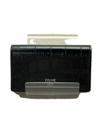 【中古】CELINE◆クロコ柄型押6連キーケース/--/BLK/アニマル/メンズ【服飾雑貨他】