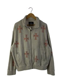 【中古】UNKNOWN◆スウェット/M/ベロア/GRY/VELOUR RHINESTONE TRACK JACKET//【メンズウェア】