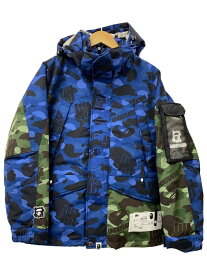 【中古】A BATHING APE◆ダウンジャケット/M/ポリエステル/BLU/カモフラ/001DNI731901C【メンズウェア】