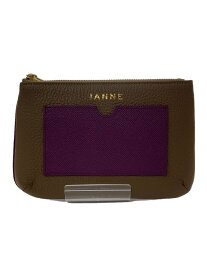 【中古】IANNE◆ポーチ/レザー/ブラウン【バッグ】