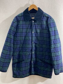 【中古】BROOKS BROTHERS◆キルティングジャケット/M/コットン/NVY/チェック【メンズウェア】