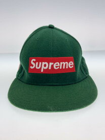 【中古】Supreme◆10AW/Woolrich Box Logo New Era Cap/キャップ/7 1/2/ウール/グリーン【服飾雑貨他】