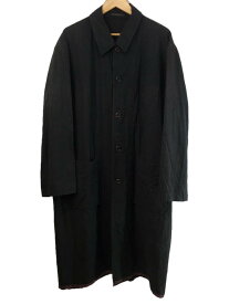 【中古】COMME des GARCONS HOMME◆90s/ステンカラーコート/M/コットン/ブラック/IC-100020/AD1994【メンズウェア】