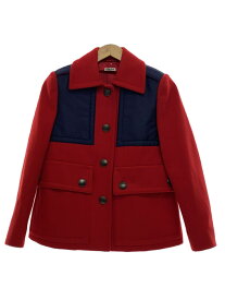 【中古】MIU MIU◆ジャケット/40/ウール/RED/amm1 2014 1321【レディースウェア】