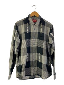 【中古】Supreme◆20SS/Logo Plaid Shirt/長袖シャツ/M/コットン/ブラック/チェック【メンズウェア】