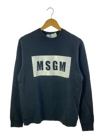 【中古】MSGM◆ロゴプリント/スウェット/S/コットン/BLK/2940MM68【メンズウェア】