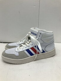 【中古】adidas◆ADIHOOPS 2.0 MID U_アディフープス 2.0 ミッド U/26.5cm/WHT/PVC【シューズ】