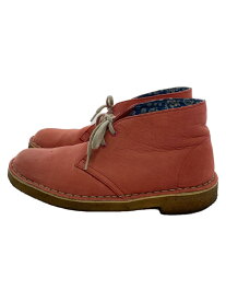 【中古】Clarks◆チャッカブーツ/デザートブーツ/23.5cm/ピンク/レザー/13292【シューズ】