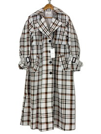 【中古】MOUSSY◆DRAPEY OVER TRENCH COAT/レンチコート/2/ポリエステル/チェック/010ESW30-1870【レディースウェア】