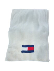 【中古】TOMMY HILFIGER◆マフラー/コットン/WHT/無地/メンズ/JS AM FOSTER FLAG SOLID SCARF【服飾雑貨他】