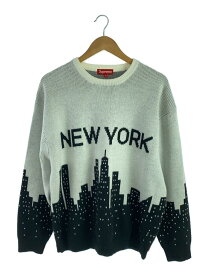【中古】Supreme◆20SS/New York Sweater/XL/アクリル/ホワイト/シュプリーム【メンズウェア】