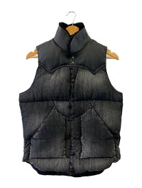 【中古】Rocky Mountain Featherbed◆ダウンベスト/36/ナイロン/BLK/無地/290-192-07【メンズウェア】