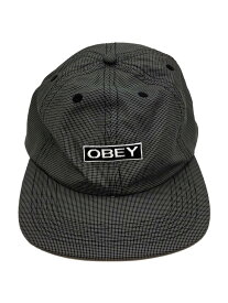 【中古】OBEY◆キャップ/--/ポリエステル/GRY/チェック/メンズ【服飾雑貨他】