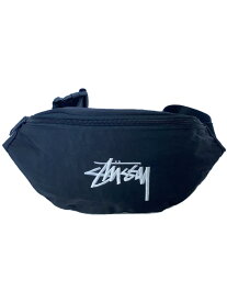 【中古】STUSSY◆ウエストバッグ/ナイロン/BLK/無地【バッグ】