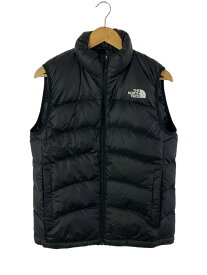 【中古】THE NORTH FACE◆ACONCAGUA VEST_アコンカグアベスト/S/ナイロン/BLK/無地【メンズウェア】