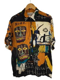 【中古】WACKO MARIA◆Jean Michel Basquiat/半袖シャツ/XL/レーヨン/ORN/総柄【メンズウェア】