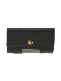 【中古】GUCCI◆長サイフ_GGマーモント/レザー/BLK/メンズ/456116 CAO0G 1000/※型崩れ有【服飾雑貨他】