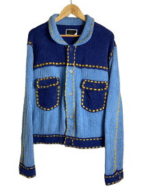 【中古】PHINGERIN◆カーディガン(厚手)/M/コットン/ブルー/PD-242-KN-011/PG1 KNIT//【メンズウェア】