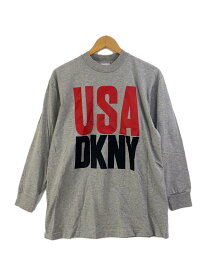 【中古】DKNY(DONNA KARAN NEW YORK)◆90s/usa製/長袖Tシャツ/コットン/GRY【メンズウェア】