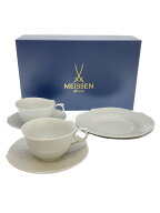 【中古】Meissen◆カップ&ソーサー/6点セット/WHT【キッチン用品】