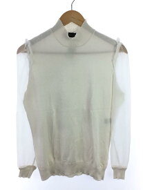 【中古】UNDERCOVER◆袖ジョーゼットハイネックニット/シルク混/2/コットン/WHT/UCQ1904【レディースウェア】