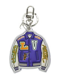 【中古】LOUIS VUITTON◆LV/Varsity Jacket lllustre bag charm/バッグチャーム/パープル/メンズ【服飾雑貨他】