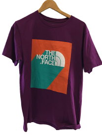 【中古】THE NORTH FACE◆Tシャツ/L/ポリエステル/パープル/プリント/NT3142【メンズウェア】
