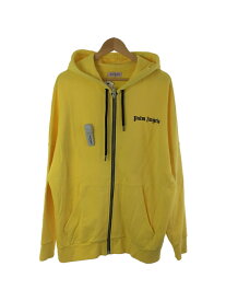 【中古】Palm Angels◆NEW BASIC HOODY ZIP/タグ付き/PMBE001S19441008/M/コットン/YLW【メンズウェア】