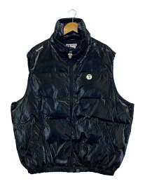 【中古】AAPE BY A BATHING APE◆中綿ベスト/L/ナイロン/BLK/AAPVCM7550XXJ【メンズウェア】