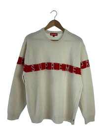 【中古】Supreme◆21SS/inside out logo sweater/セーター(厚手)/L/ウール/WHT【メンズウェア】