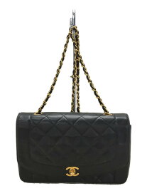 【中古】CHANEL◆CHANEL シャネル ショルダーバッグ/レザー/BLK/GD金具/ダイアナ【バッグ】