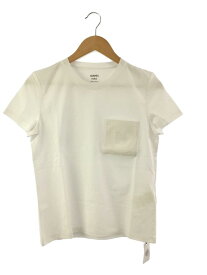 【中古】HERMES◆2023ss/Tシャツ/36/コットン/WHT/無地/3E4620DL/タグ付/Hロゴ//【レディースウェア】