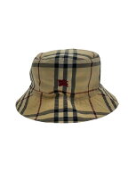 【中古】BURBERRY LONDON◆ハット/--/アンゴラ/BEG/チェック/メンズ【服飾雑貨他】