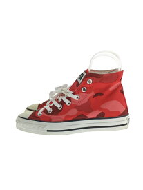 【中古】A BATHING APE◆ハイカットスニーカー/23.5cm//カモ/RED【シューズ】