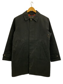 【中古】RALPH LAUREN◆ステンカラーコート/5f/コットン/BLK/無地【メンズウェア】