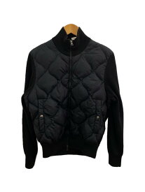 【中古】MONCLER◆ニット切替キルティングダウンシダウンジャケット/M/アクリル/BLK/C2-091-94111-00-975【メンズウェア】