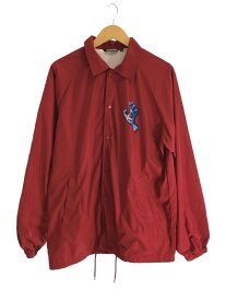 【中古】SANTA CRUZ◆ジャケット/XL/ポリエステル/RED/コーチジャケット【メンズウェア】