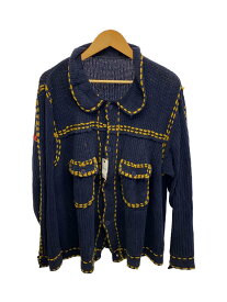 【中古】PHINGERIN◆PHINGERIN PG1 KNIT/カーディガン/L/コットン/ネイビー/PD-202-KN-011【メンズウェア】