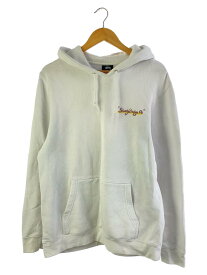 【中古】STUSSY◆パーカー/M/コットン/WHT【メンズウェア】