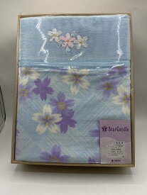 【中古】京都西川◆綿毛布/BLU【インテリア小物・日用雑貨】