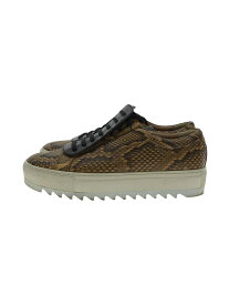 【中古】Salvatore Ferragamo◆ローカットスニーカー/US6.5/BEG/パイソン/ヘビ柄/low top/python/厚底【シューズ】