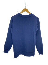 【中古】GUERNSEY WOOLLENS◆ニット・セーター(厚手)/34/ウール/NVY/無地【メンズウェア】