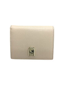 【中古】FURLA◆1927s Compact Wallet/財布/レザー/BEG/無地/レディース/PDF7ACO【服飾雑貨他】