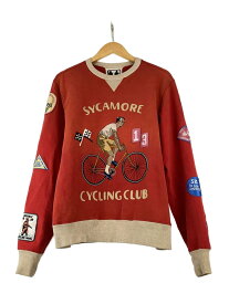 【中古】samuel zelig/スウェット/CYCLING CREWNECK/USA製/S/コットン/RED【メンズウェア】